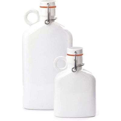 Brooklyn Flask Set White Porcelain Ceramic Liquid Flasks