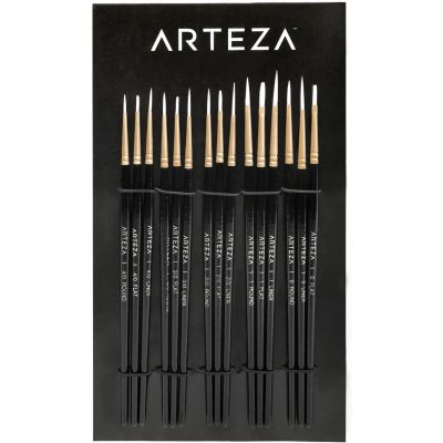 Arteza Small Paint Brushes for Model Painting and Canvases