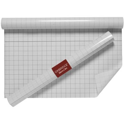 Oxbridge Back to School Self Adhesive Clear Film Roll with Cut to Size Grid Guide Backing