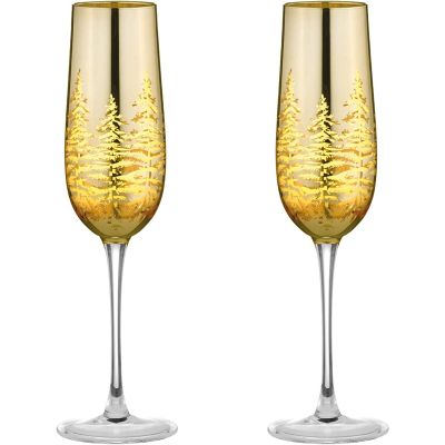 Artland Alpine Festive Champagne Flutes Glasses