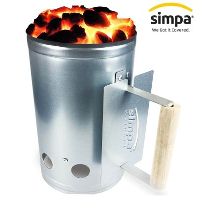 Charcoal Fire Starter Chimney Kit With Wooden Handle