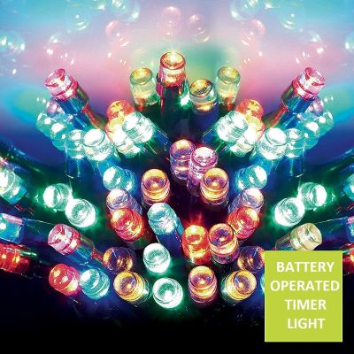 Multi-Action Waterproof Batteries Operated Timer LED String Fairy Light