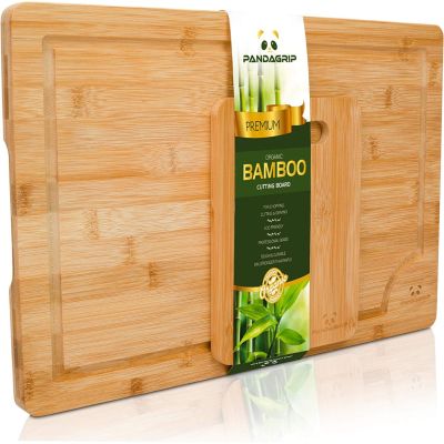 PandaGrip Bamboo Cutting Board Wood Kitchen Chopping Board