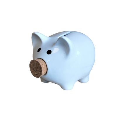 Ceramic Piggy Bank with Cork Stopper Nose